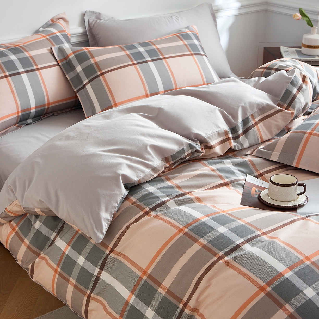 91家纺网 家纺一手货源 找家纺 元元家居（元元被业） 2026新款全棉13372套件及单品【印花款】-单被套 自在