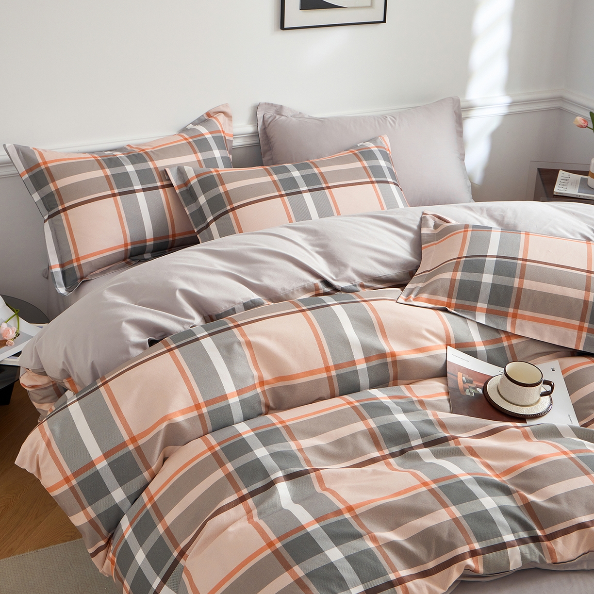 91家纺网 家纺一手货源 找家纺 元元家居（元元被业） 2026新款全棉13372套件及单品【印花款】-单被套 自在