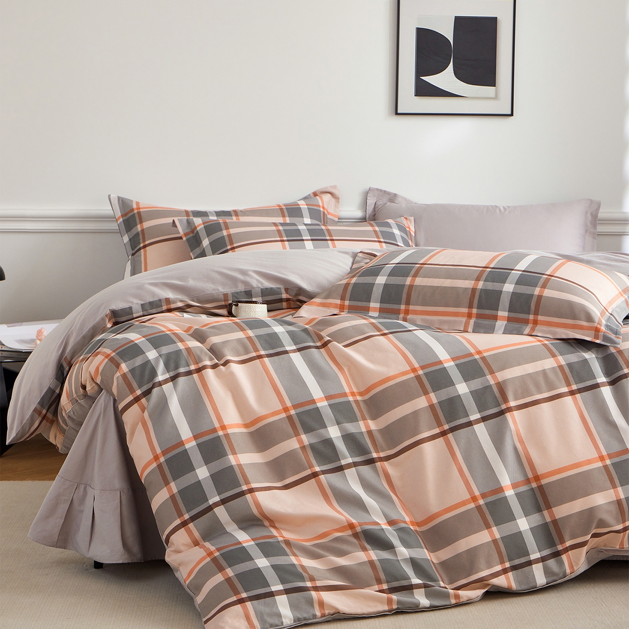 91家纺网 家纺一手货源 找家纺 元元家居（元元被业） 2026新款全棉13372套件及单品【印花款】-单被套 自在