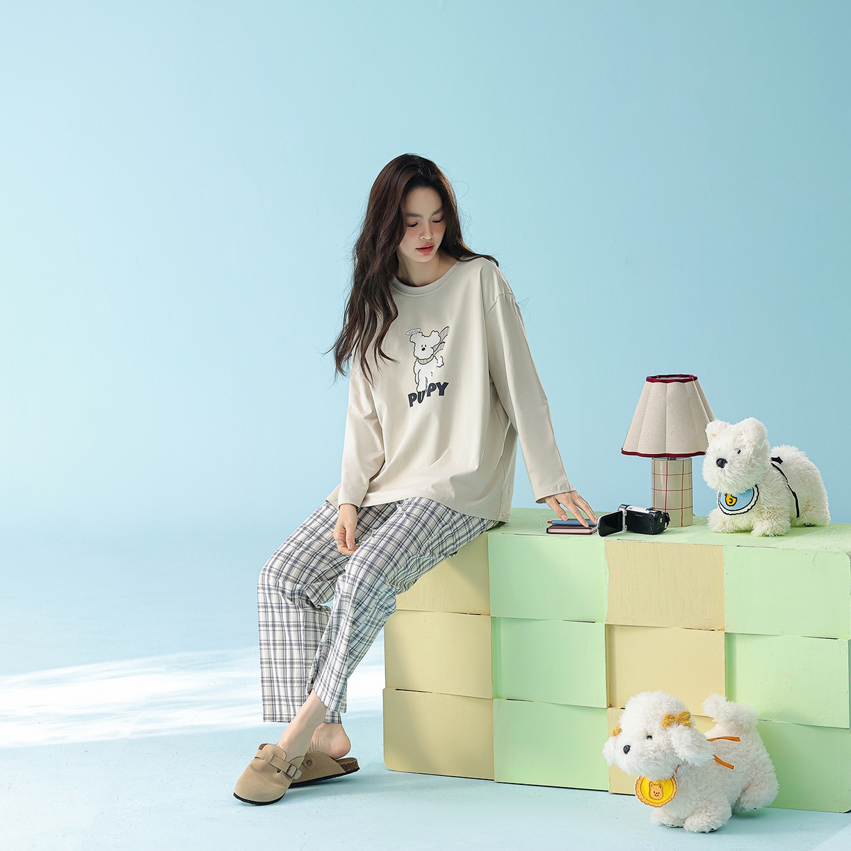 91家纺网 家纺一手货源 找家纺 （总）妍景家居生活馆 2026新款新疆棉圆领印花格子狗狗