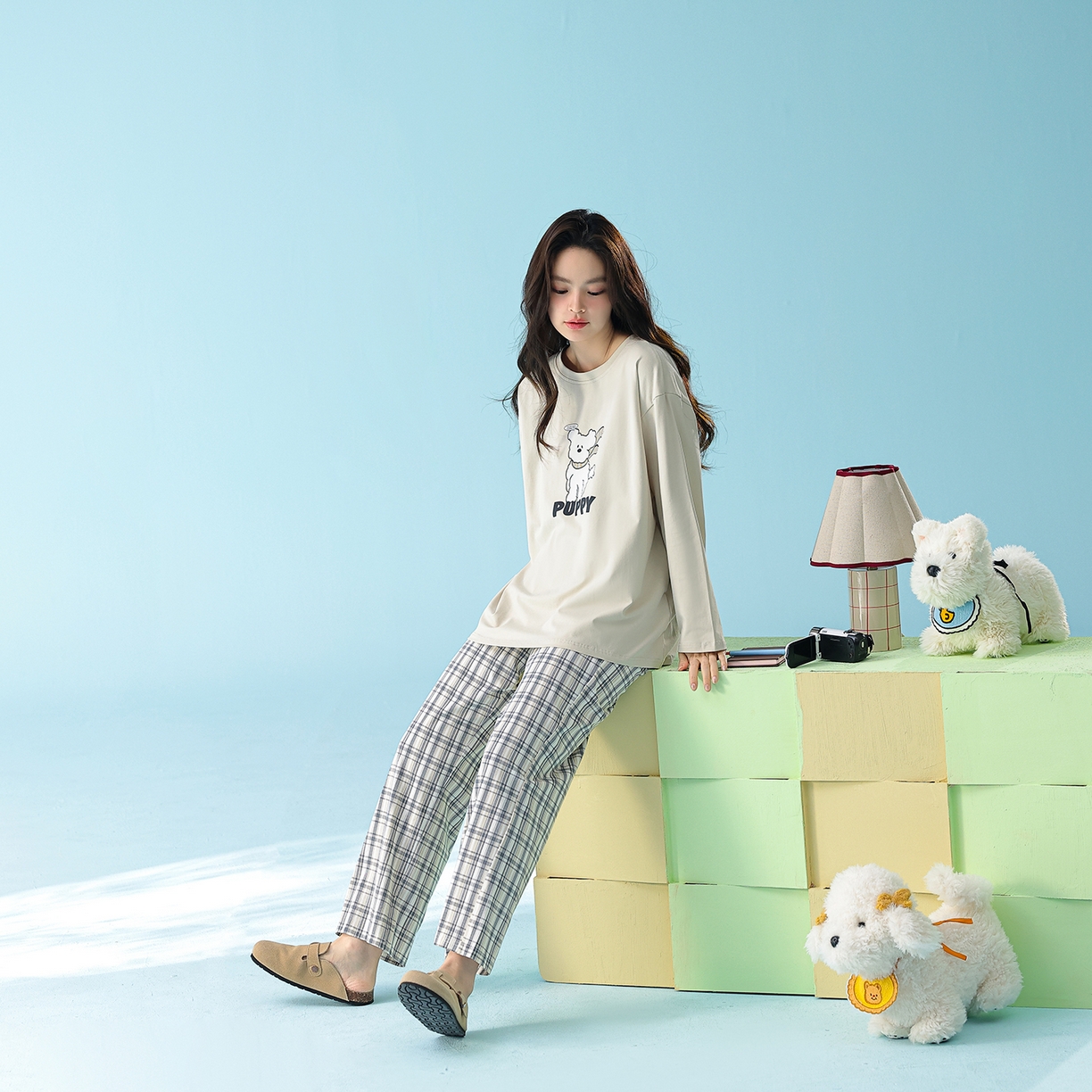 91家纺网 家纺一手货源 找家纺 （总）妍景家居生活馆 2026新款新疆棉圆领印花格子狗狗