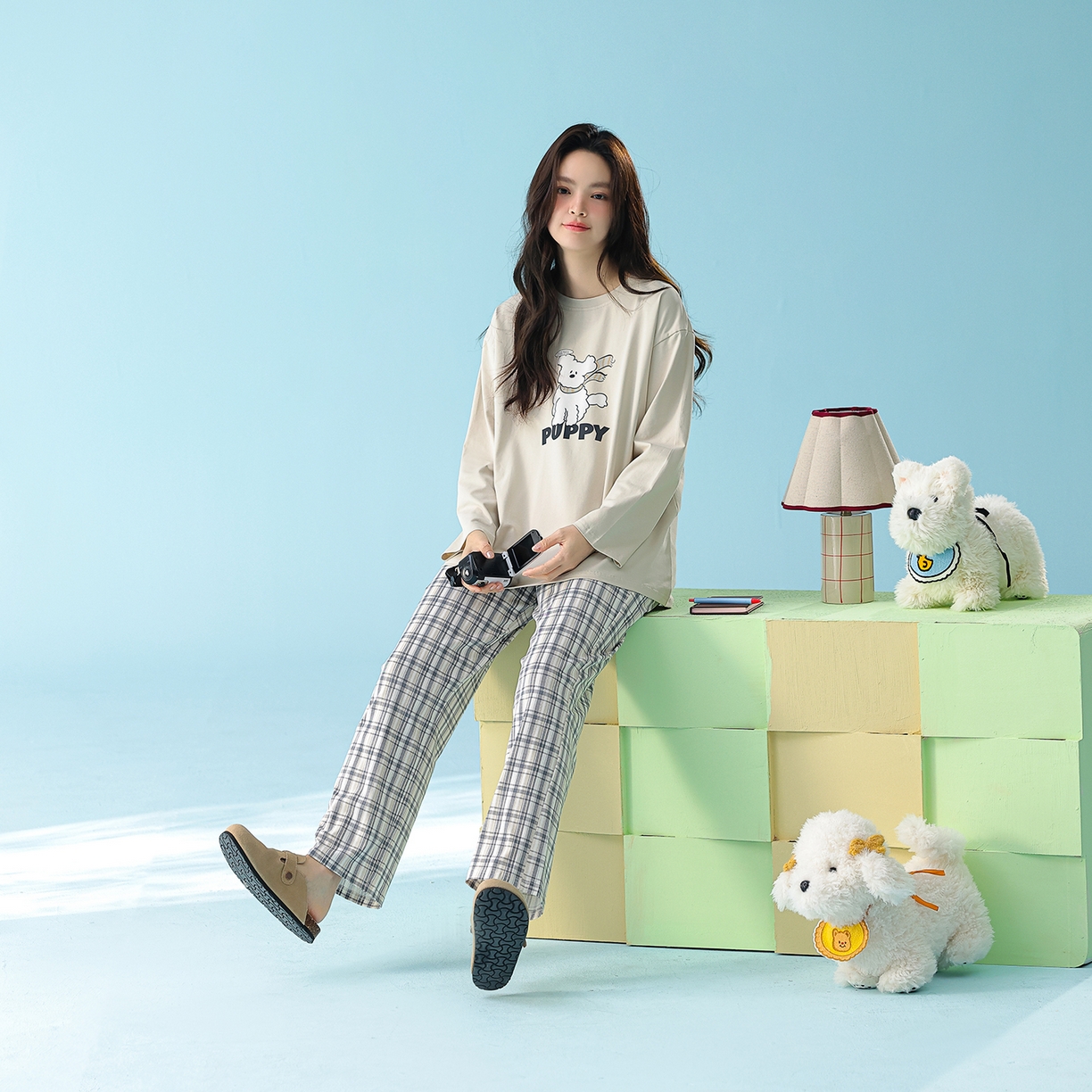 91家纺网 家纺一手货源 找家纺 （总）妍景家居生活馆 2026新款新疆棉圆领印花格子狗狗