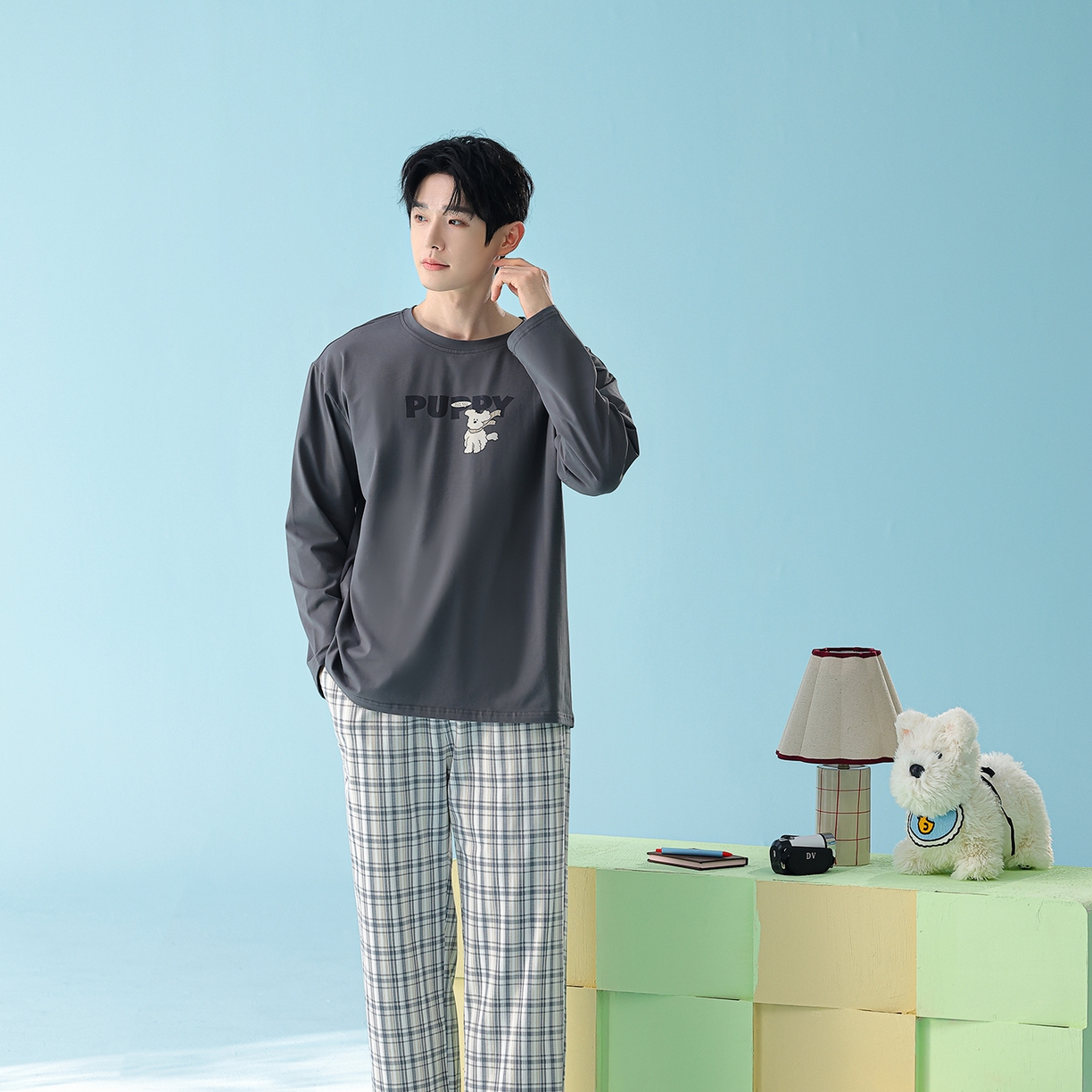 91家纺网 家纺一手货源 找家纺 （总）妍景家居生活馆 2026新款新疆棉圆领印花格子狗狗