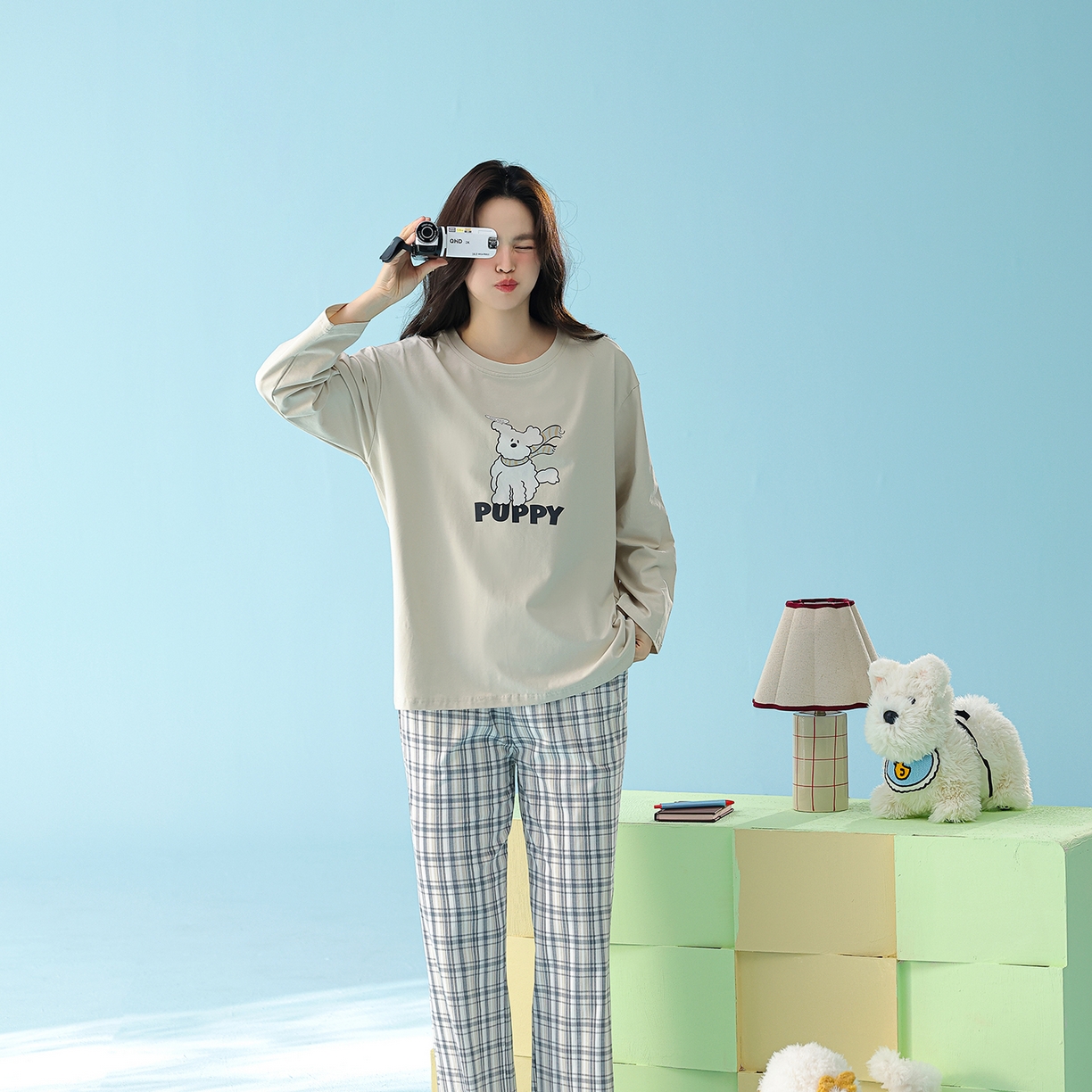 91家纺网 家纺一手货源 找家纺 （总）妍景家居生活馆 2026新款新疆棉圆领印花格子狗狗