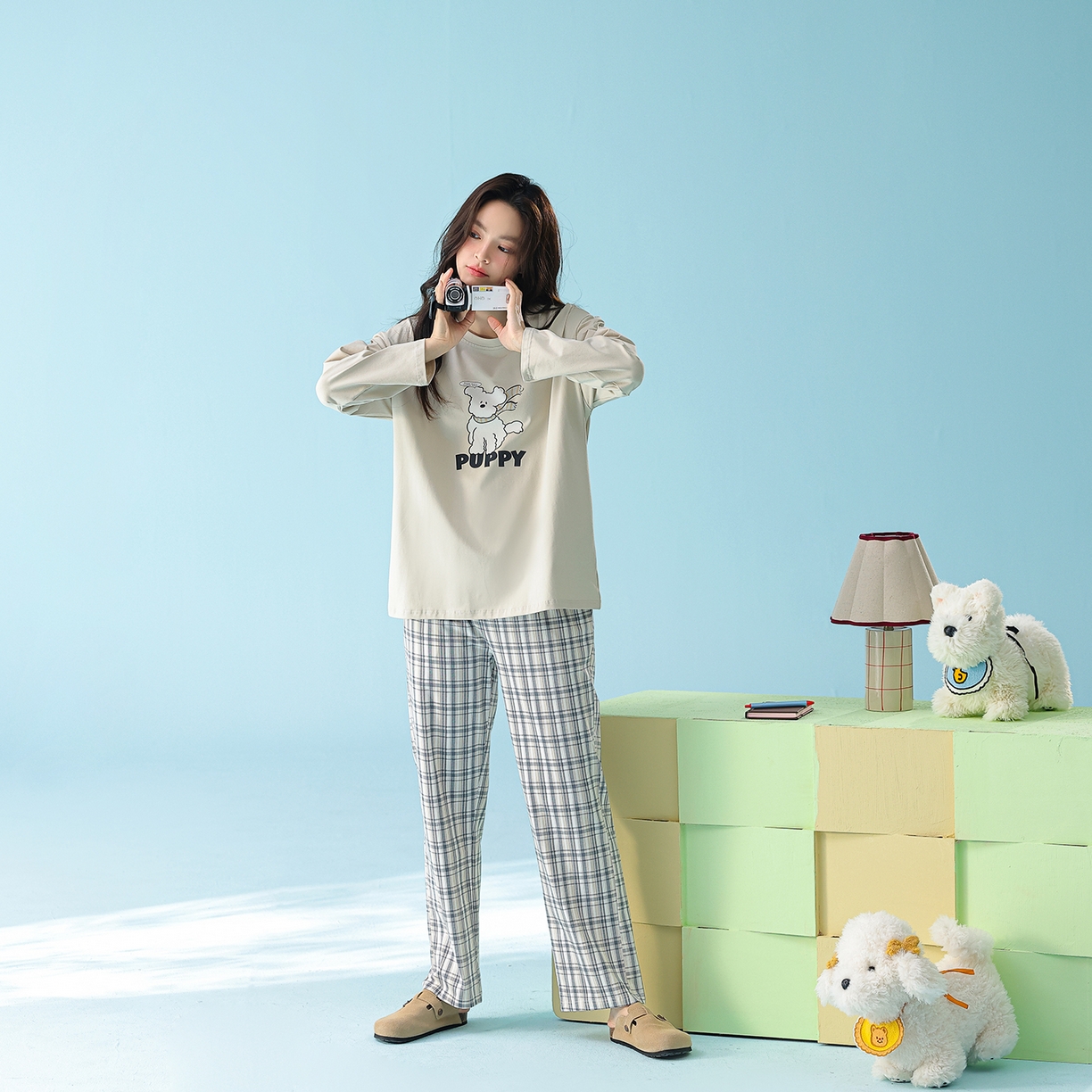 91家纺网 家纺一手货源 找家纺 （总）妍景家居生活馆 2026新款新疆棉圆领印花格子狗狗