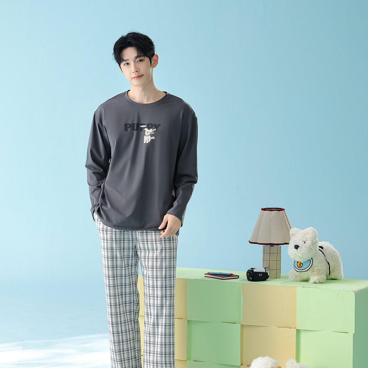 91家纺网 家纺一手货源 找家纺 （总）妍景家居生活馆 2026新款新疆棉圆领印花格子狗狗