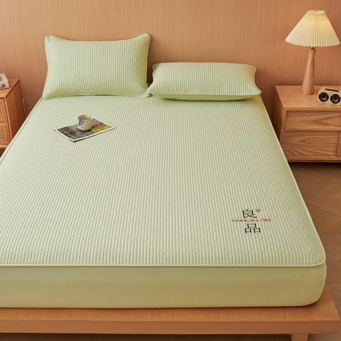 91家纺网 家纺一手货源 找家纺 邵依家纺 2026新款良品夹棉防水床笠纯棉床笠夹棉床笠 良品-橄榄绿