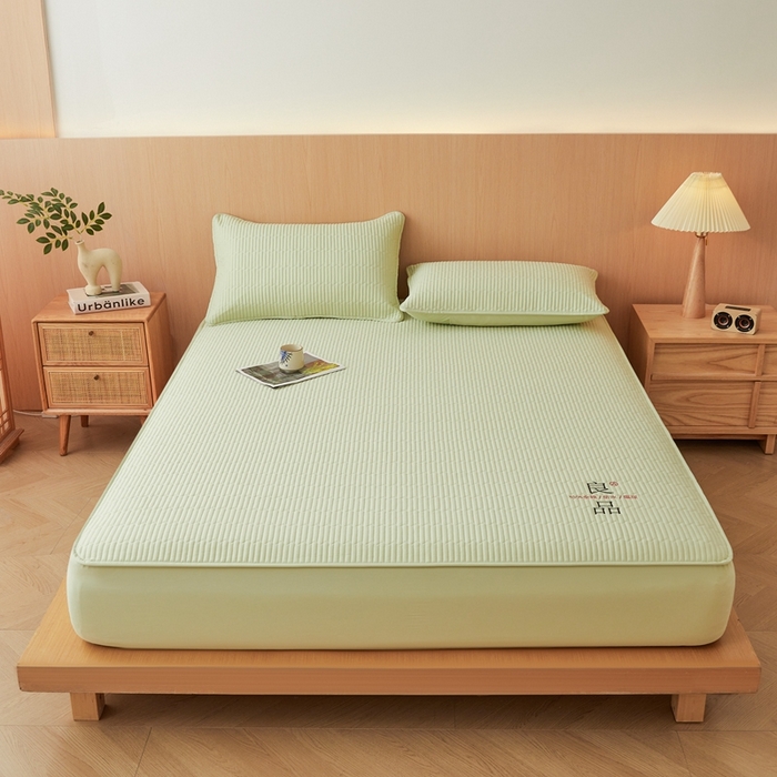 91家纺网 家纺一手货源 找家纺 邵依家纺 2026新款良品夹棉防水床笠纯棉床笠夹棉床笠 良品-橄榄绿