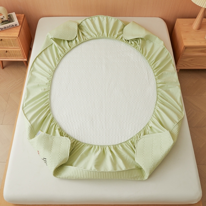 91家纺网 家纺一手货源 找家纺 邵依家纺 2026新款良品夹棉防水床笠纯棉床笠夹棉床笠 良品-橄榄绿