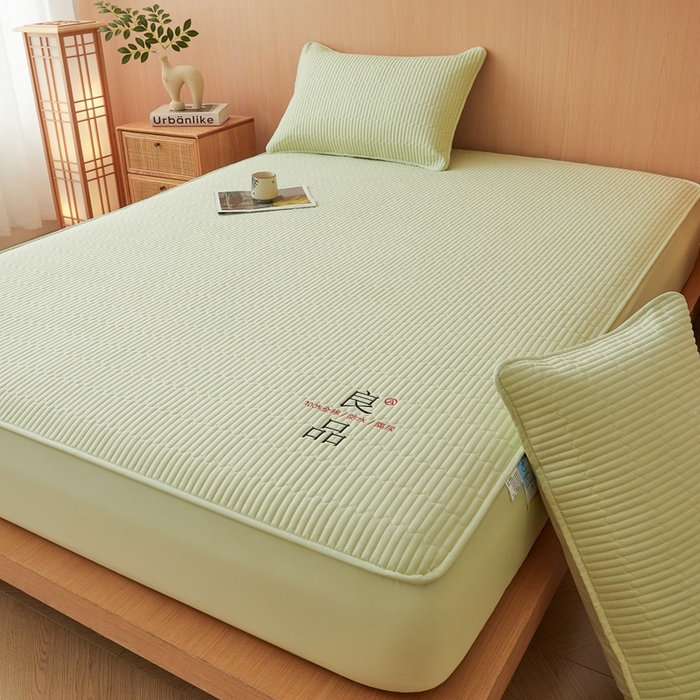 91家纺网 家纺一手货源 找家纺 邵依家纺 2026新款良品夹棉防水床笠纯棉床笠夹棉床笠 良品-橄榄绿