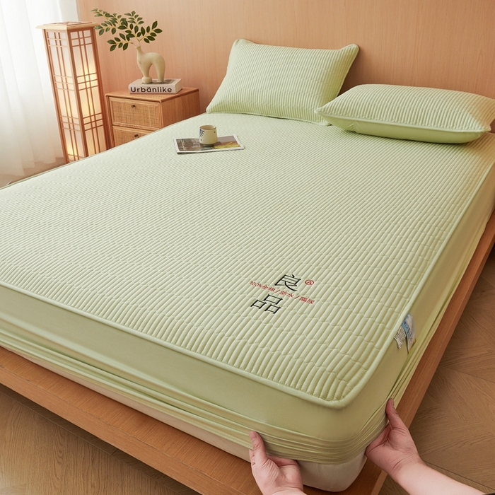 91家纺网 家纺一手货源 找家纺 邵依家纺 2026新款良品夹棉防水床笠纯棉床笠夹棉床笠 良品-橄榄绿