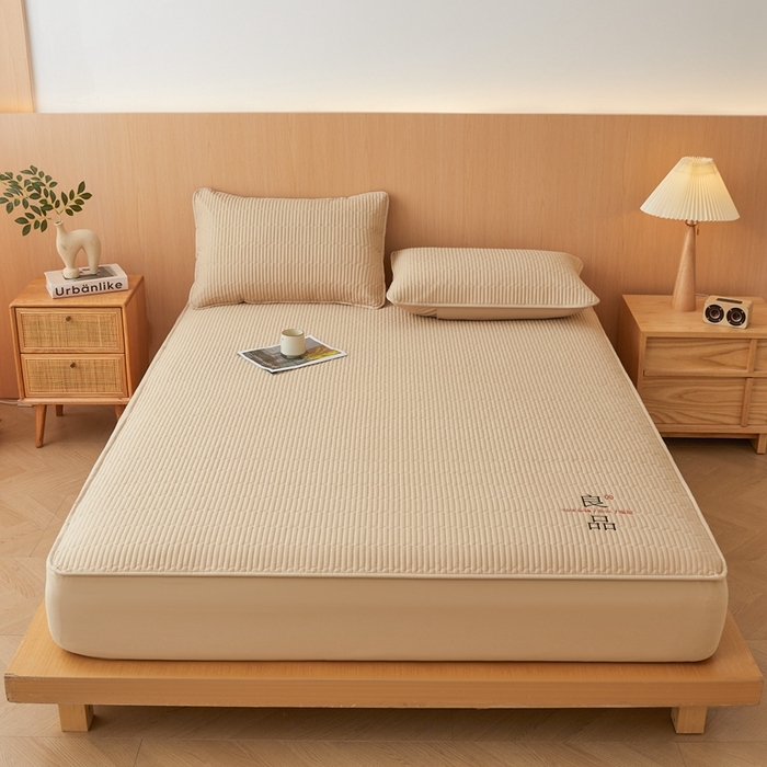 91家纺网 家纺一手货源 找家纺 邵依家纺 2026新款良品夹棉防水床笠纯棉床笠夹棉床笠 良品-暖栗卡