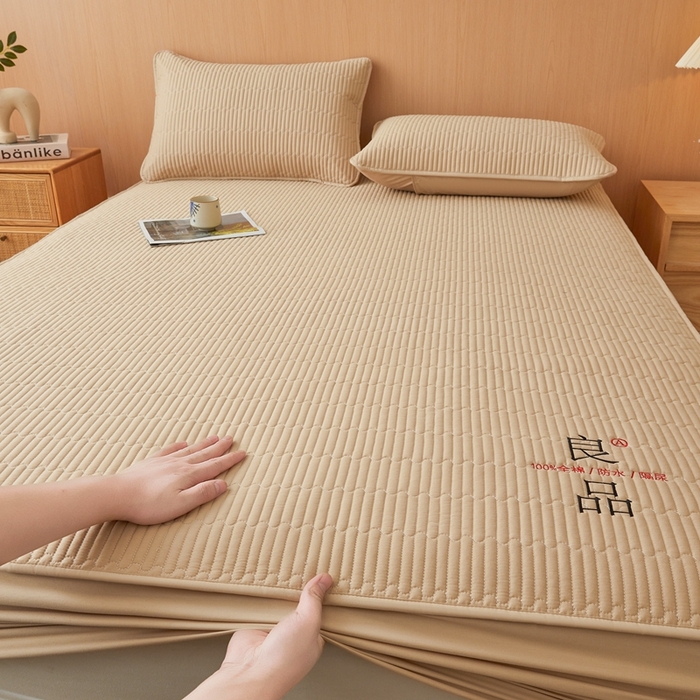 91家纺网 家纺一手货源 找家纺 邵依家纺 2026新款良品夹棉防水床笠纯棉床笠夹棉床笠 良品-暖栗卡