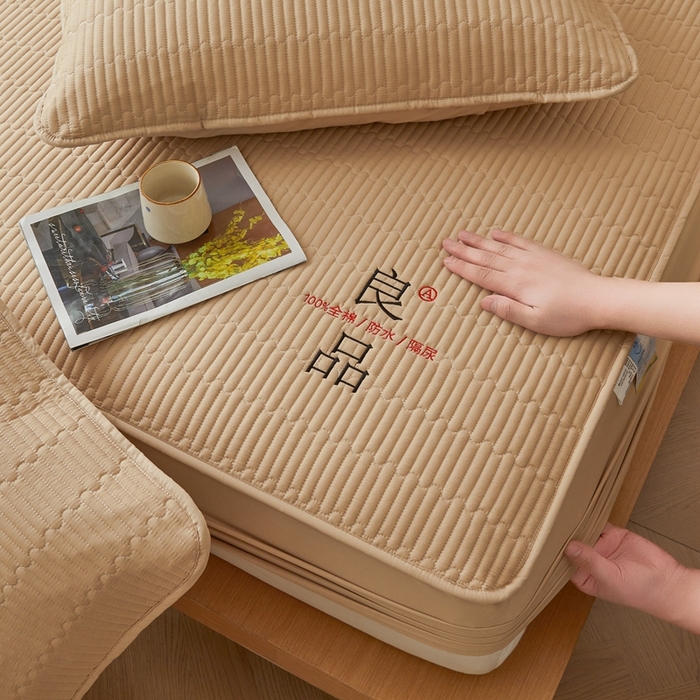 91家纺网 家纺一手货源 找家纺 邵依家纺 2026新款良品夹棉防水床笠纯棉床笠夹棉床笠 良品-暖栗卡