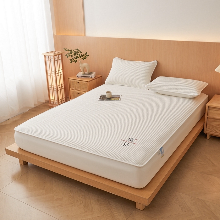 91家纺网 家纺一手货源 找家纺 邵依家纺 2026新款良品夹棉防水床笠纯棉床笠夹棉床笠 良品-珍珠白