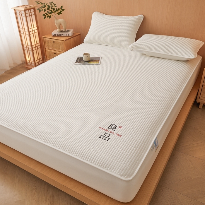 91家纺网 家纺一手货源 找家纺 邵依家纺 2026新款良品夹棉防水床笠纯棉床笠夹棉床笠 良品-珍珠白