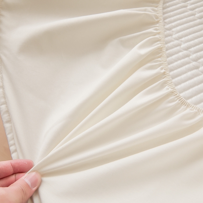 91家纺网 家纺一手货源 找家纺 邵依家纺 2026新款良品夹棉防水床笠纯棉床笠夹棉床笠 良品-珍珠白