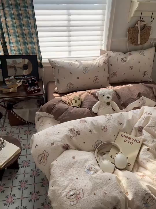 91家纺网 家纺一手货源 找家纺 （总）水木坊 2026春夏新款高品质泡芙普通款四件套