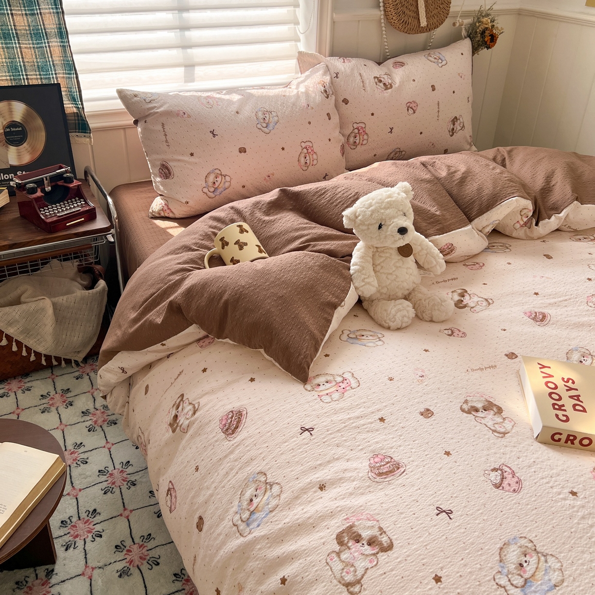 91家纺网 家纺一手货源 找家纺 （总）水木坊 2026春夏新款高品质泡芙普通款四件套