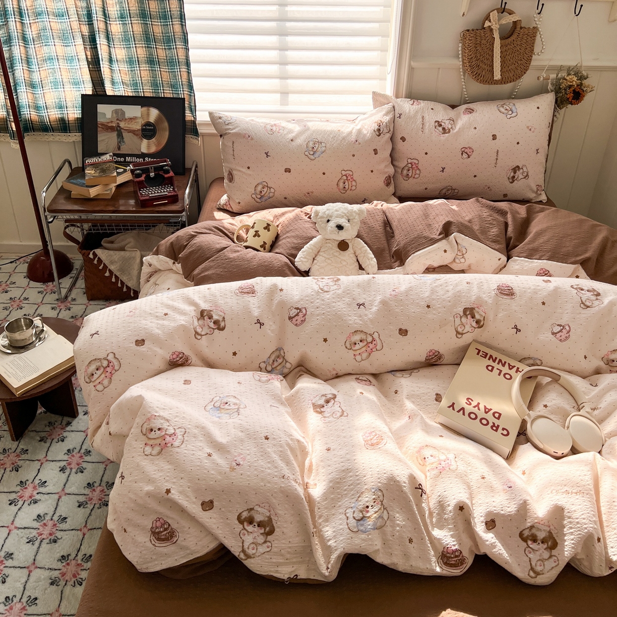 91家纺网 家纺一手货源 找家纺 （总）水木坊 2026春夏新款高品质泡芙普通款四件套