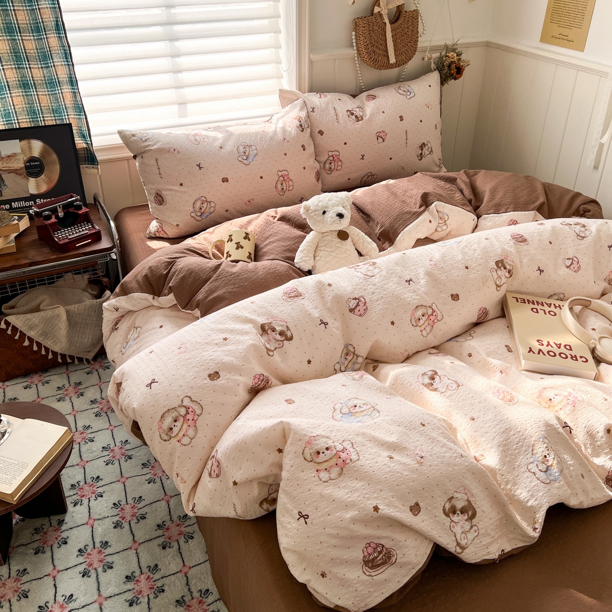 91家纺网 家纺一手货源 找家纺 （总）水木坊 2026春夏新款高品质泡芙普通款四件套