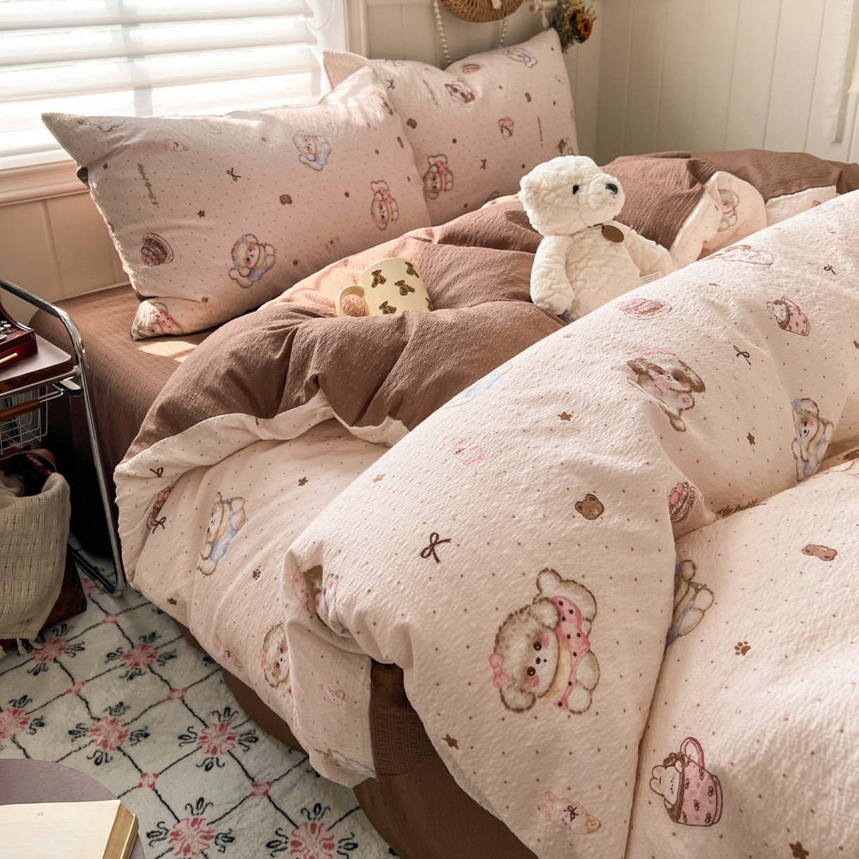 91家纺网 家纺一手货源 找家纺 （总）水木坊 2026春夏新款高品质泡芙普通款四件套