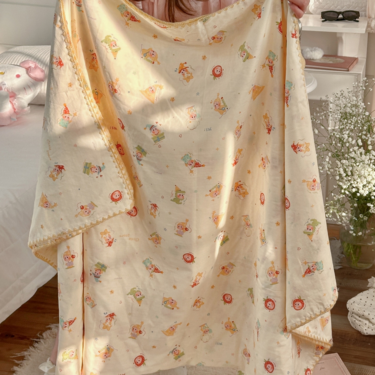 91家纺网 家纺一手货源 找家纺 （总）暖阳 2026新款全棉纯棉双层纱夏季毯盖毯毯子