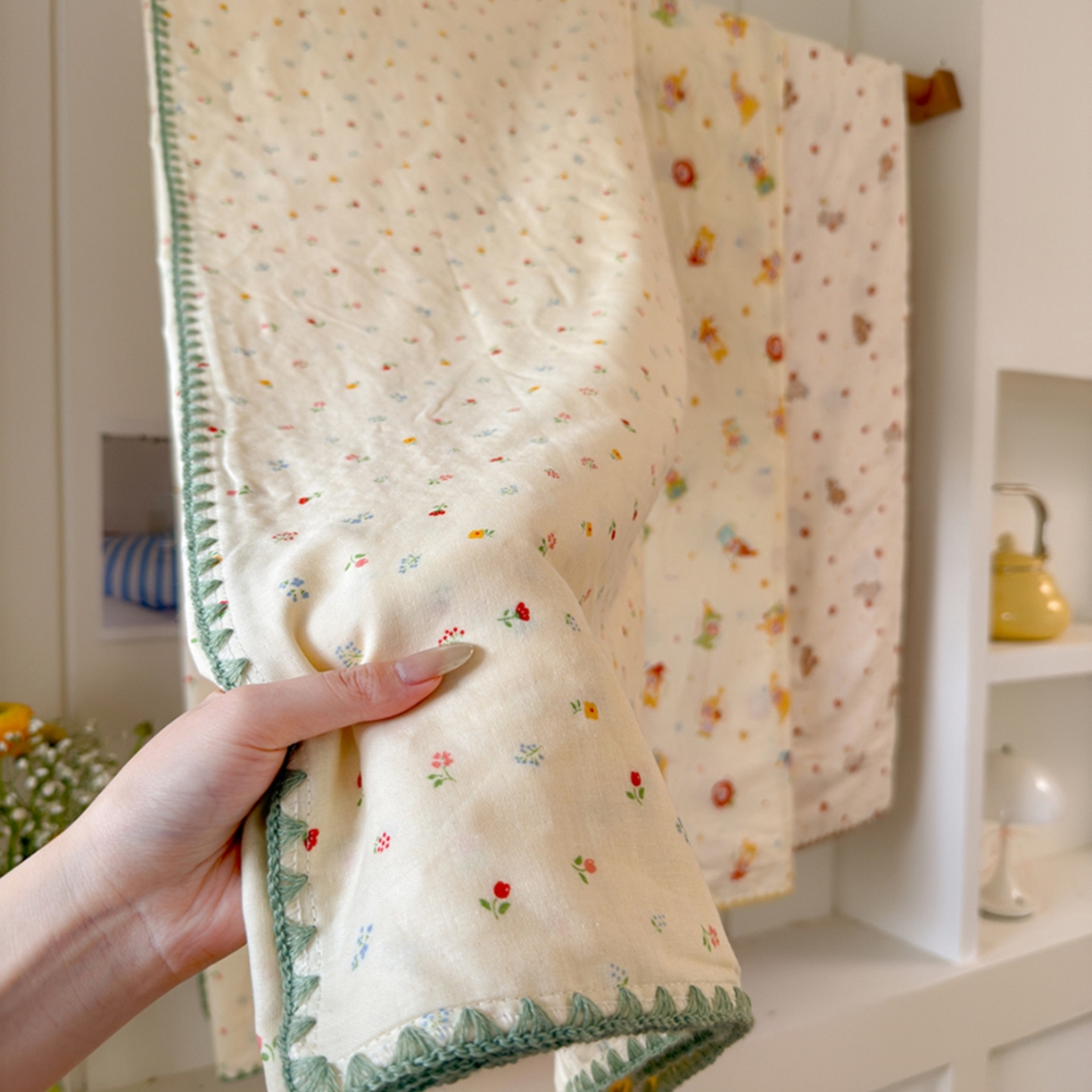 91家纺网 家纺一手货源 找家纺 暖阳 2026新款全棉纯棉双层纱夏季毯盖毯毯子 蝶扑衣