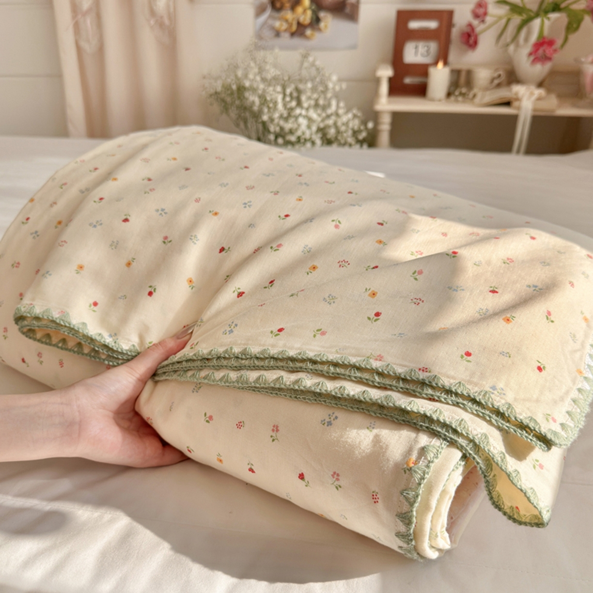 91家纺网 家纺一手货源 找家纺 暖阳 2026新款全棉纯棉双层纱夏季毯盖毯毯子 蝶扑衣