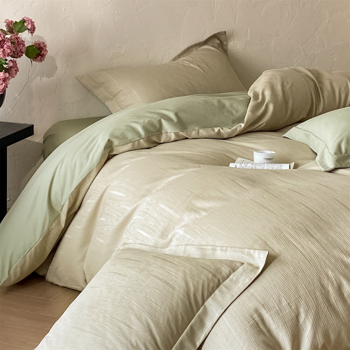 91家纺网 家纺一手货源 找家纺 （总）笙意家纺 2026新款A版60浮雕提花B版40全棉四件套