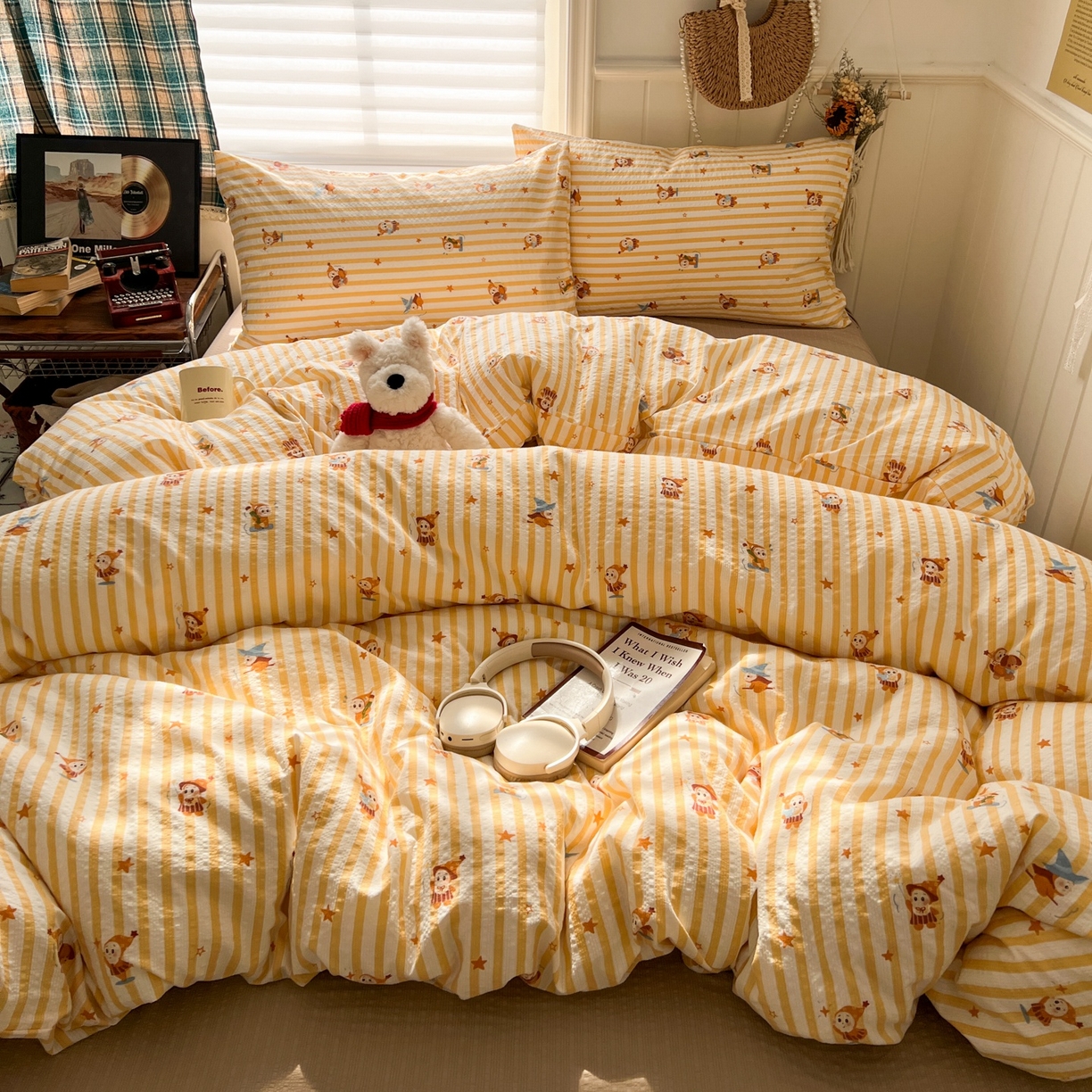 91家纺网 家纺一手货源 找家纺 水木坊 2026春夏新款高品质泡芙普通款四件套 魔法星星