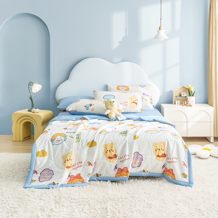 91家纺网 家纺一手货源 找家纺 暖阳 2026新款印花款全棉棉花夏被夏凉被空调被 可爱甜心