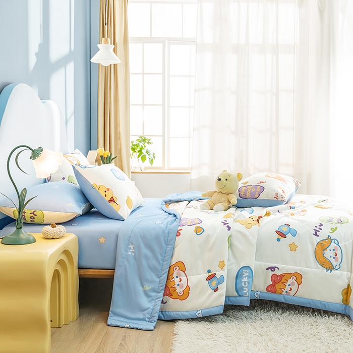 91家纺网 家纺一手货源 找家纺 暖阳 2026新款印花款全棉棉花夏被夏凉被空调被 可爱甜心