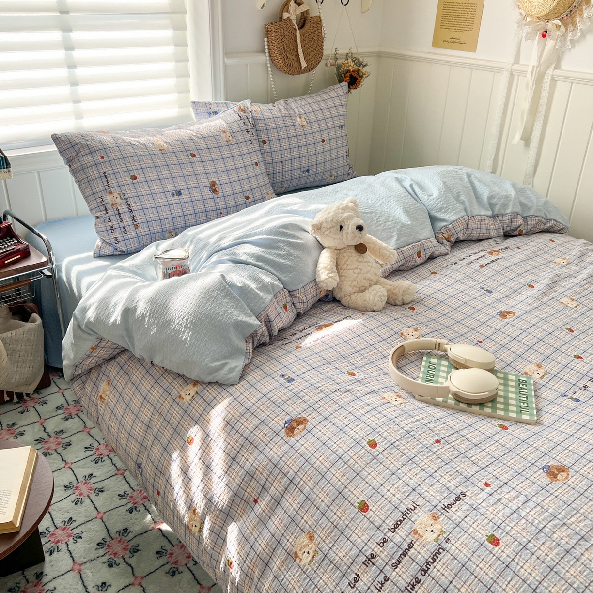 91家纺网 家纺一手货源 找家纺 水木坊 2026春夏新款高品质泡芙普通款四件套 四季狗