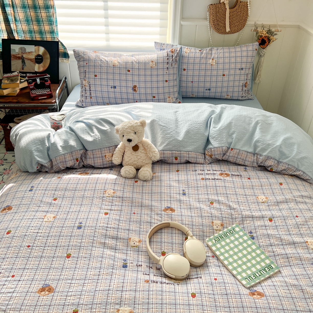 91家纺网 家纺一手货源 找家纺 水木坊 2026春夏新款高品质泡芙普通款四件套 四季狗