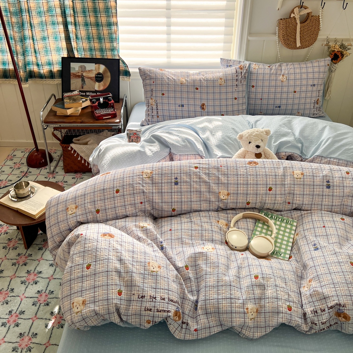 91家纺网 家纺一手货源 找家纺 水木坊 2026春夏新款高品质泡芙普通款四件套 四季狗