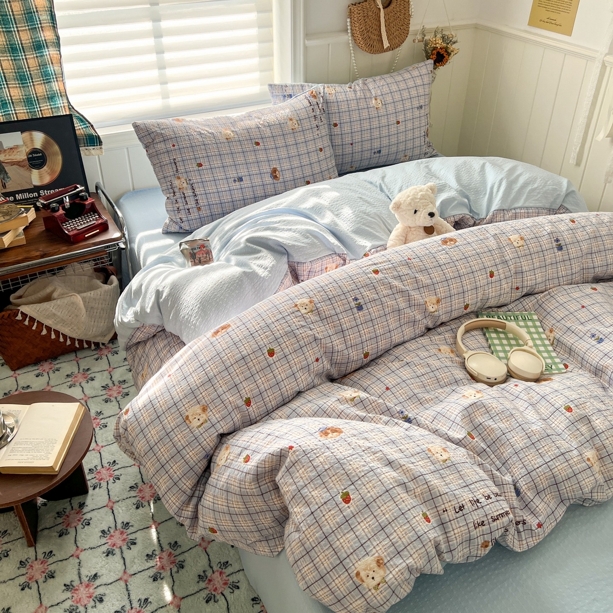 91家纺网 家纺一手货源 找家纺 水木坊 2026春夏新款高品质泡芙普通款四件套 四季狗