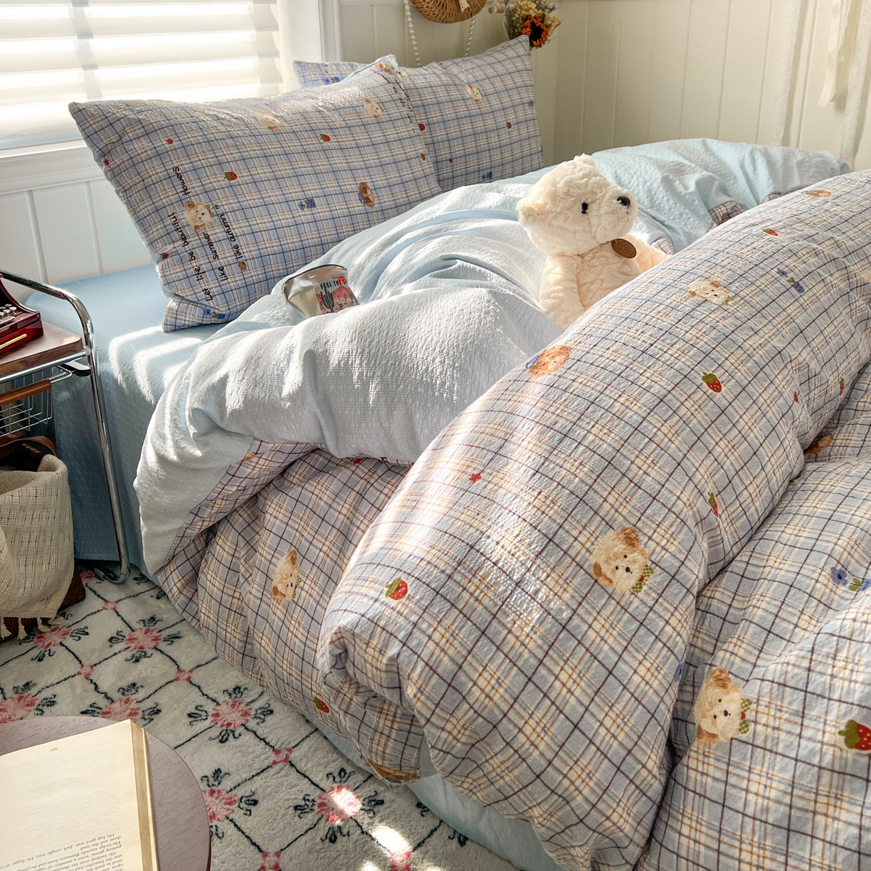 91家纺网 家纺一手货源 找家纺 水木坊 2026春夏新款高品质泡芙普通款四件套 四季狗