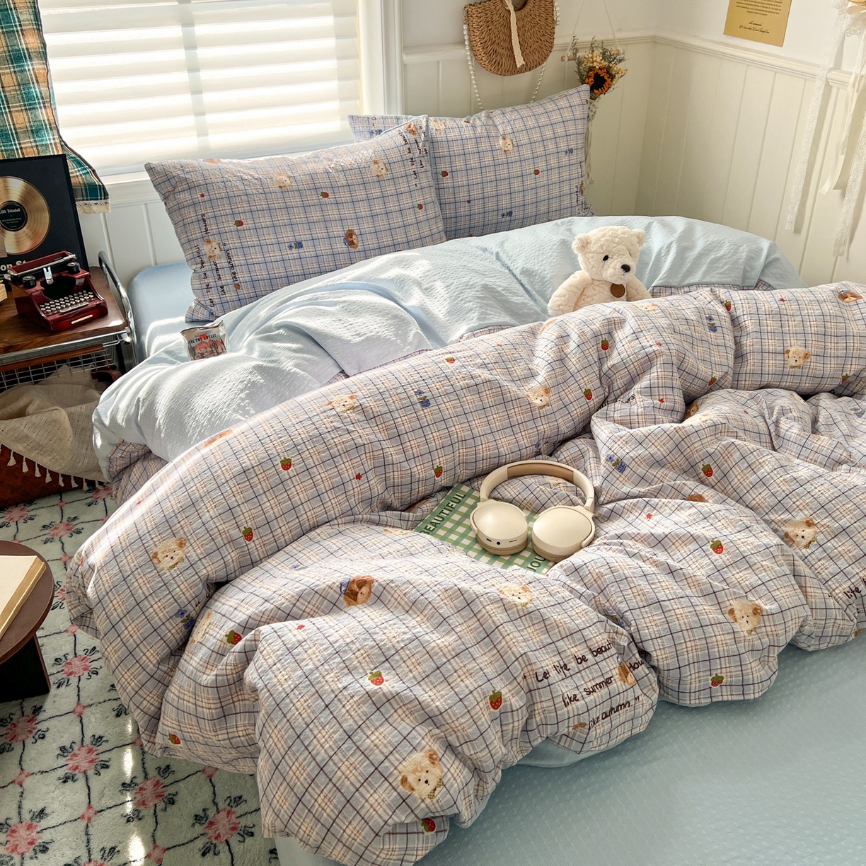 91家纺网 家纺一手货源 找家纺 水木坊 2026春夏新款高品质泡芙普通款四件套 四季狗