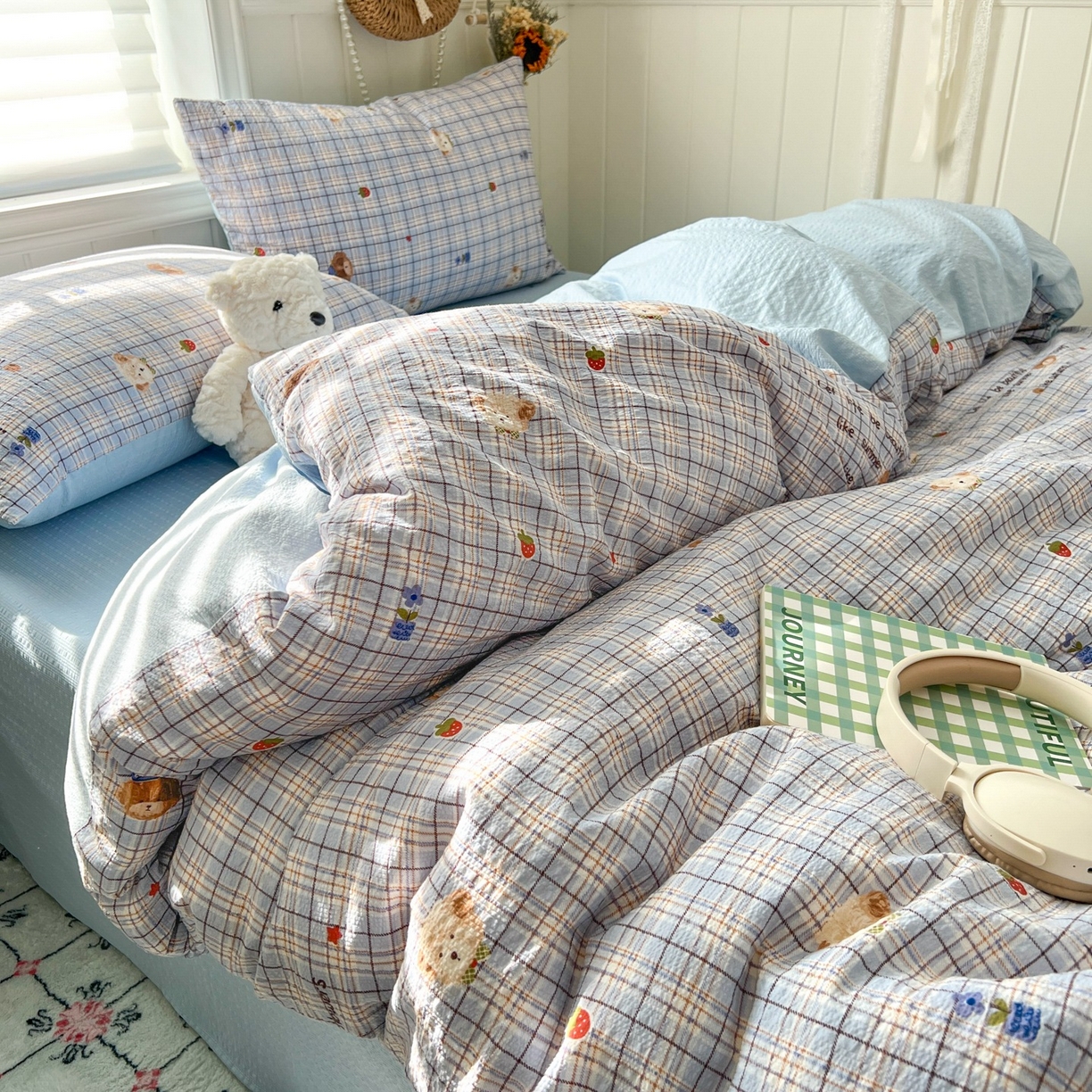 91家纺网 家纺一手货源 找家纺 水木坊 2026春夏新款高品质泡芙普通款四件套 四季狗