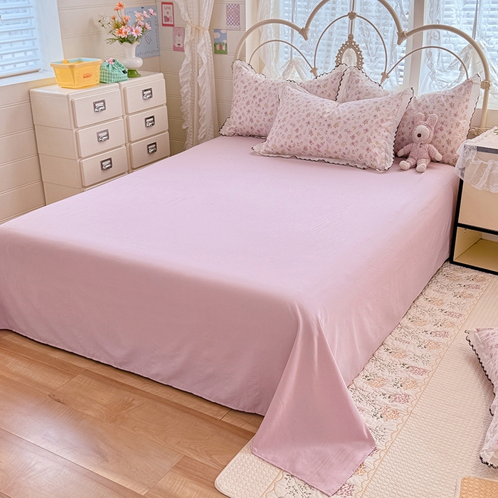 91家纺网 家纺一手货源 找家纺 莉莉安家纺 2026新款古法水洗云感棉印花四件套 古法-粉漾