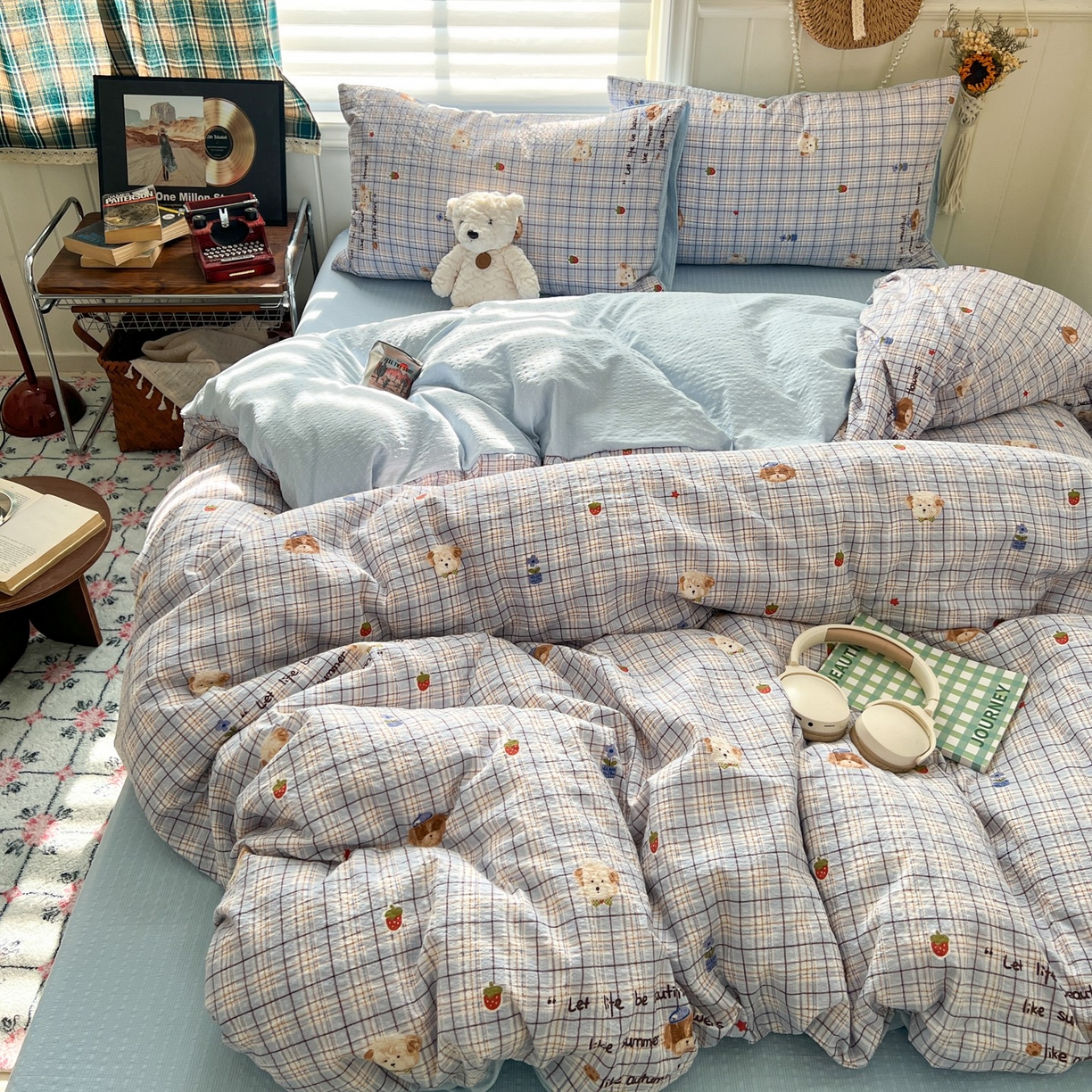 91家纺网 家纺一手货源 找家纺 水木坊 2026春夏新款高品质泡芙普通款四件套 四季狗