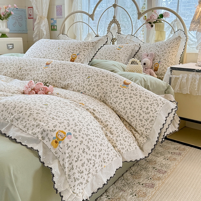 91家纺网 家纺一手货源 找家纺 莉莉安家纺 2026新款古法水洗云感棉印花四件套 古法-马戏团