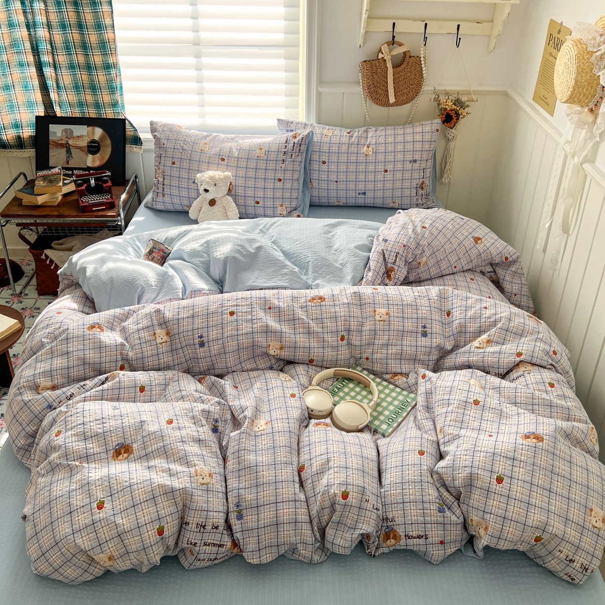 91家纺网 家纺一手货源 找家纺 水木坊 2026春夏新款高品质泡芙普通款四件套 四季狗