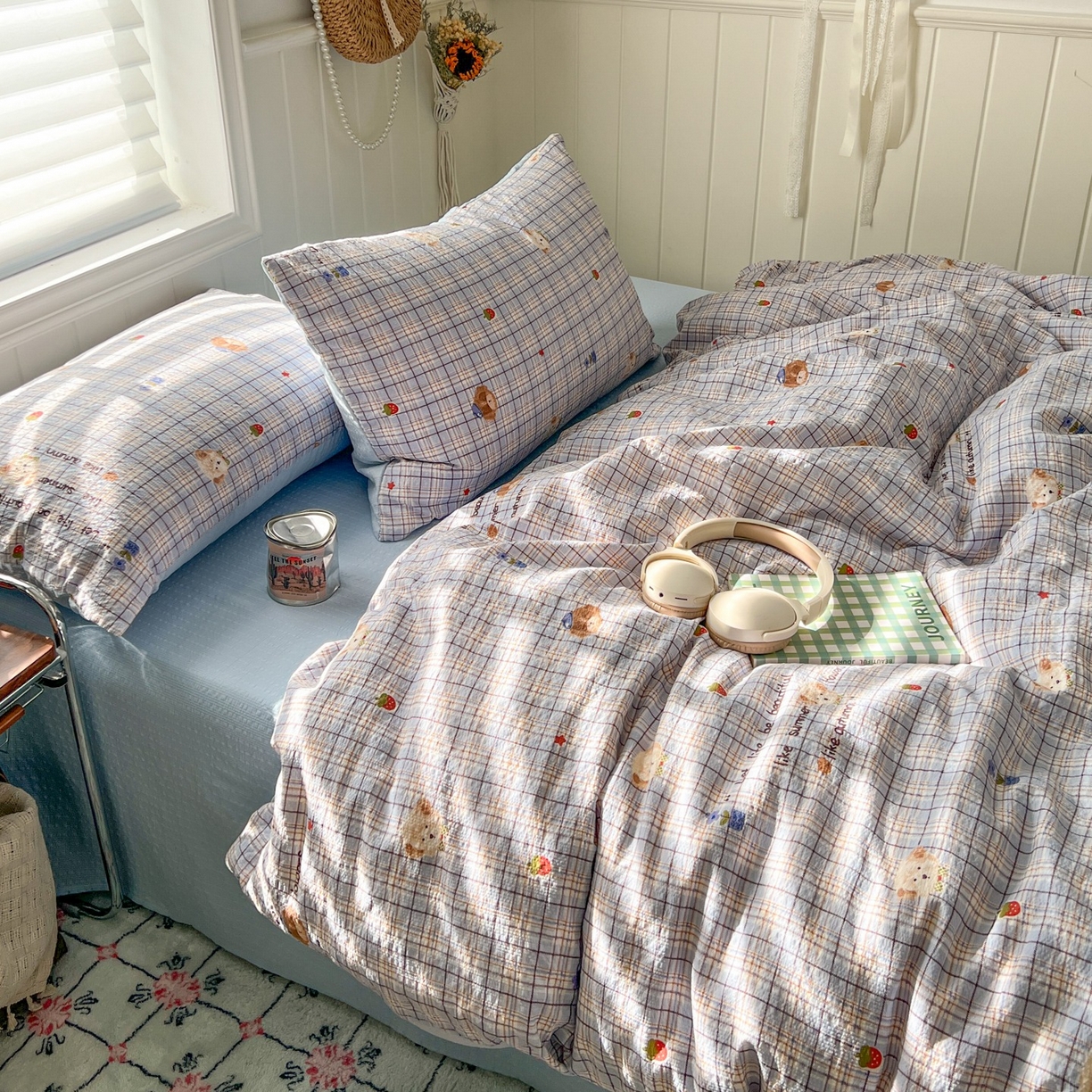 91家纺网 家纺一手货源 找家纺 水木坊 2026春夏新款高品质泡芙普通款四件套 四季狗