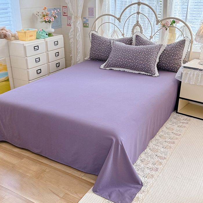 91家纺网 家纺一手货源 找家纺 莉莉安家纺 2026新款古法水洗云感棉印花四件套 古法-紫藤漫想