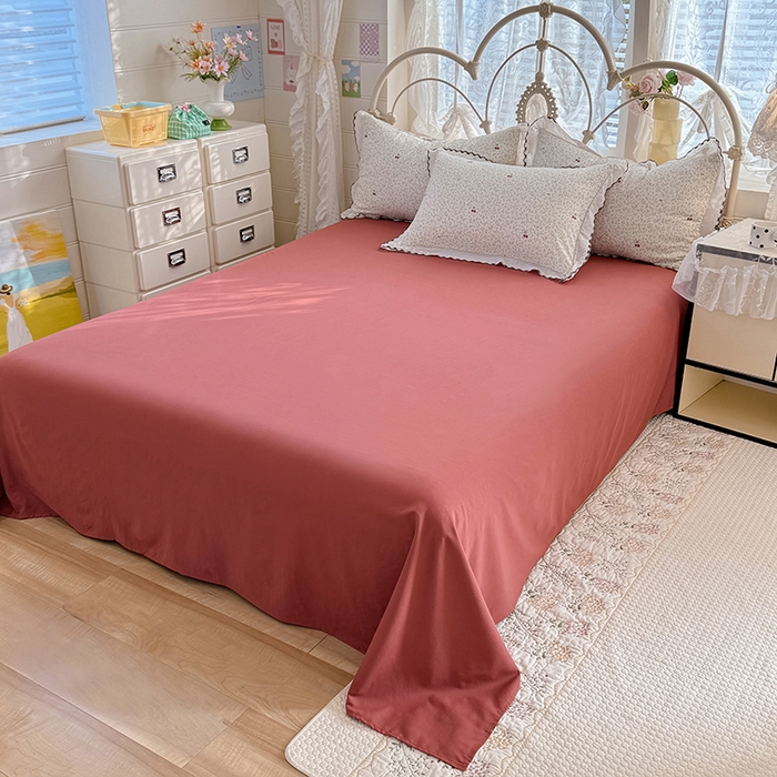 91家纺网 家纺一手货源 找家纺 莉莉安家纺 2026新款古法水洗云感棉印花四件套 古法-春野樱红