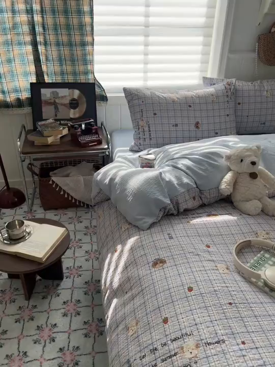 91家纺网 家纺一手货源 找家纺 水木坊 2026春夏新款高品质泡芙普通款四件套 四季狗