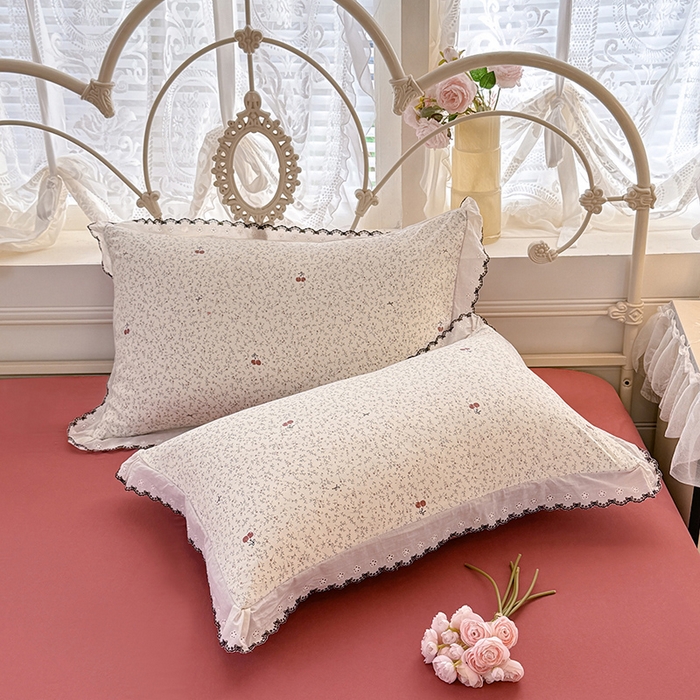 91家纺网 家纺一手货源 找家纺 莉莉安家纺 2026新款古法水洗云感棉印花四件套 古法-春野樱红