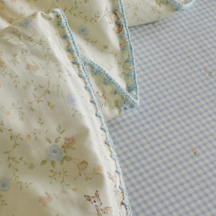 91家纺网 家纺一手货源 找家纺 暖阳 2026新款全棉贝壳边棉花夏被夏凉被空调被 小鹿班比